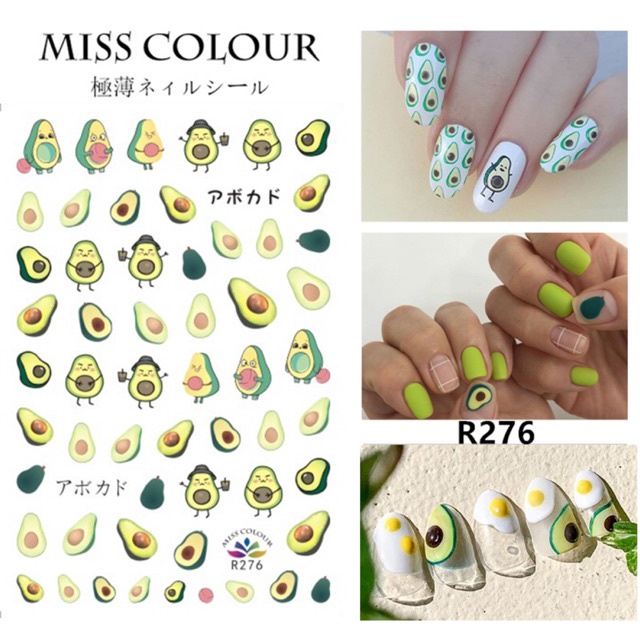 Sticker dán móng tay nail hình quả bơ mẫu mới (for Nails) | Shopee Việt Nam