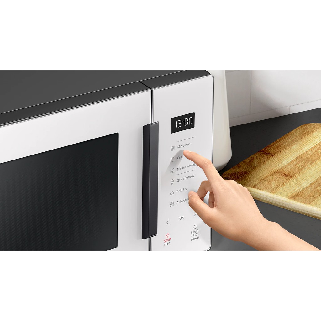 Lò Vi Sóng Samsung Bespoke 23L MG23T5018CE/SV - Chế Độ Chiên Nướng Không Dầu Grill Fry, màu Trắng