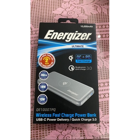 Sạc dự phòng không dây Polymer 10.000 mAh Energizer QE10007PQ | Shopee ...