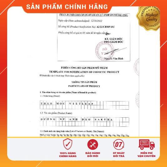 Dưỡng nẻ anh đào Thảo Mộc Vietleaf Sakura 10g VIETLEAF-DN10