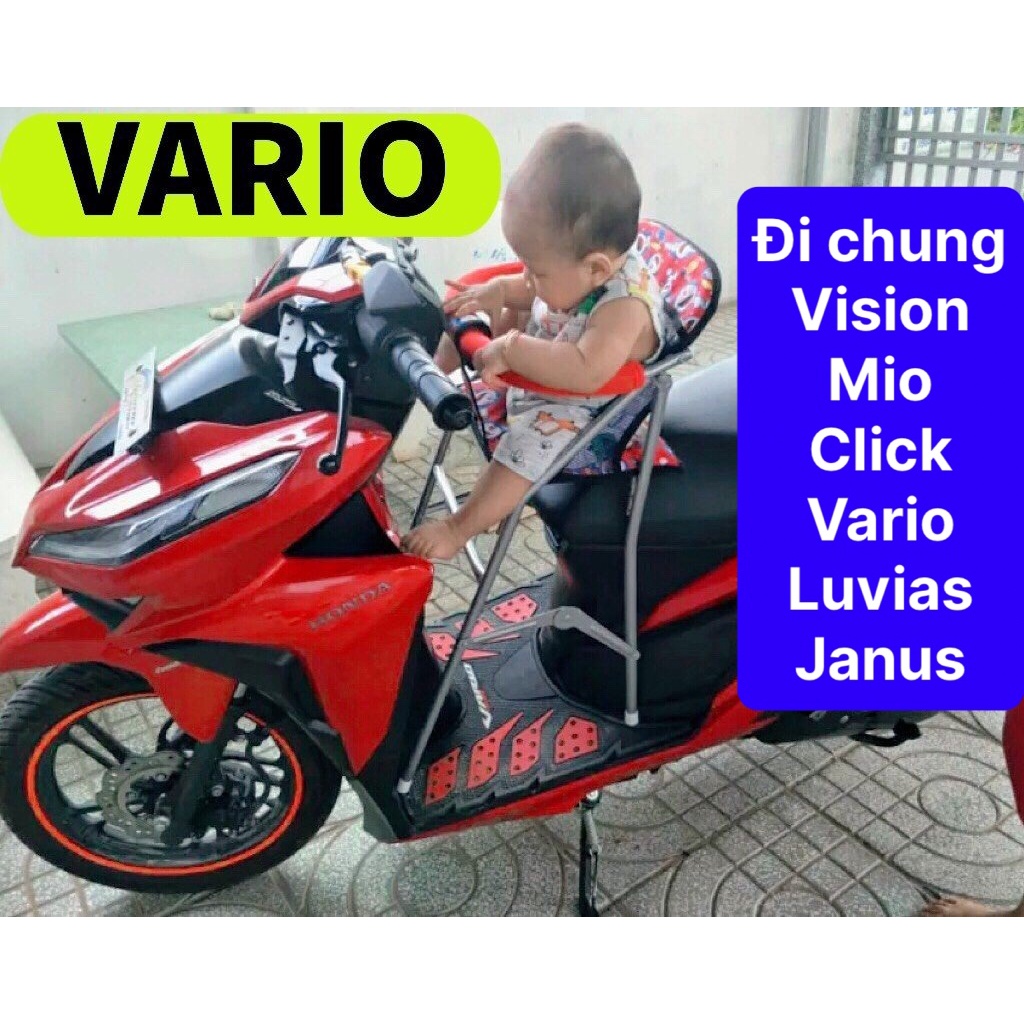 GHẾ NGỒI XE MÁY VISION-MIO-CLICK-VARIO-LUVIAS-JANUS-KLARA SẮT SƠN TĨNH ĐIỆN CHO BÉ