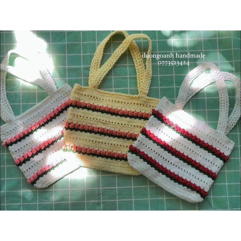 Túi len handmade _ Túi hoa tulip handmade | Shopee Việt Nam