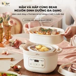 Combo Nồi Nấu Cháo Chậm BEAR 1.6L NNC16 & Máy Xay Ăn Dặm 6 Lưỡi D02Q1 Nồi Nấu Chậm Nồi Chưng Yến Hấp Hầm Cách Thuỷ — ảnh 3