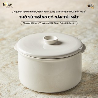 Nồi Nấu Chậm Bear SB-NNC16 - 1,6L, Tích Hợp 6 Chế Độ Nấu Ăn (Nấu Cháo, Canh/ Súp, Ninh/ Hầm, Hấp, Nấu Chè Và Giữ Ấm)