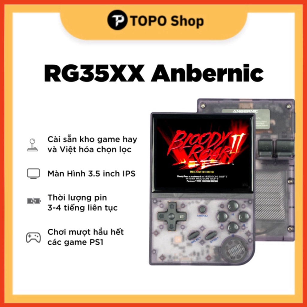 Máy chơi game RG35XX - Giả lập 16 hệ game Retro, màn hình 3.5 inch IPS ...