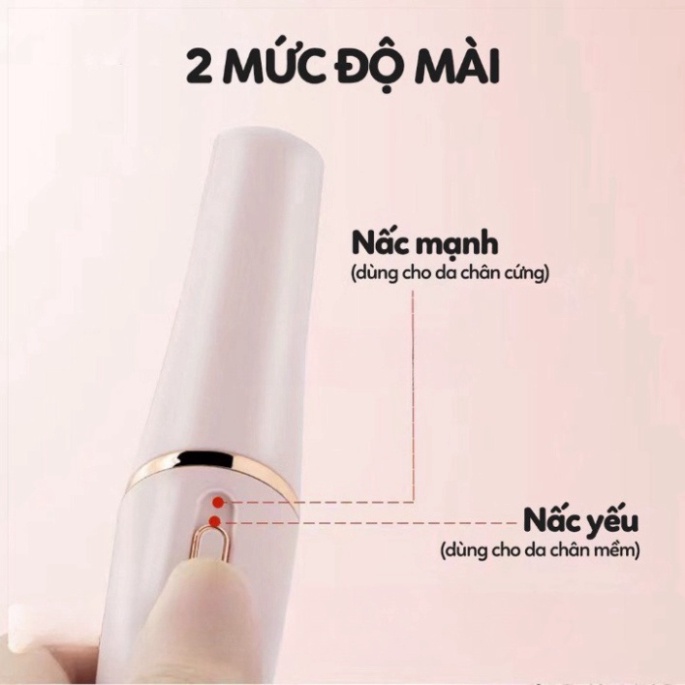 Máy chà gót chân loại bỏ da chết và vết chai, dụng cụ mài gót chân tại nhà 2 đầu mài, pin tích điện ( Bảo Hành 6 Tháng )