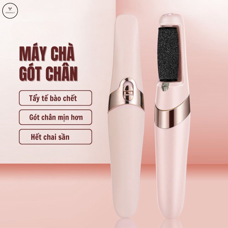 Máy chà gót chân loại bỏ da chết và vết chai, dụng cụ mài gót chân tại nhà 2 đầu mài, pin tích điện ( Bảo Hành 6 Tháng )