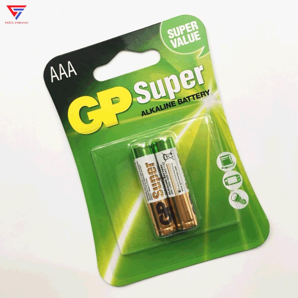 Pin đũa AAA Alkaline Super hãng GP vỉ 2 viên, 4 viên, 6 viên, 8 viên ...