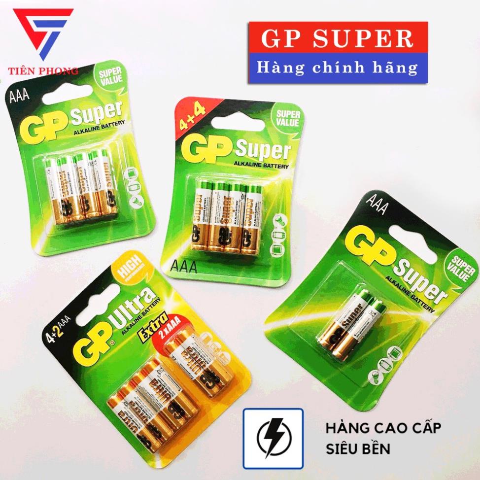 Pin đũa AAA Alkaline Super hãng GP vỉ 2 viên, 4 viên, 6 viên, 8 viên ...