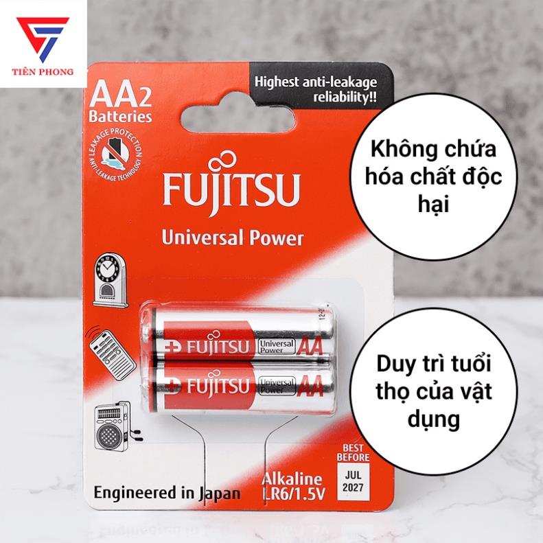 [loẠi TỐt] Pin Tiểu Aa Fujitsu Alkaline Lr6 1 5v VỈ 2 ViÊn Chính Hãng