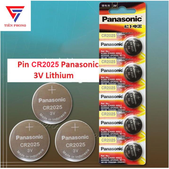 Pin cúc áo CR2025 Lithium 3V 2025 chính hãng Panasonic Vỉ 5 viên