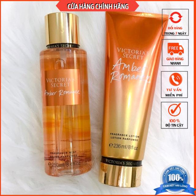 [𝐁𝐈𝐆𝐒𝐀𝐋𝐄]Xịt Dưỡng Thể Body Mist Victoria’S Secret Amber Romance 250ml