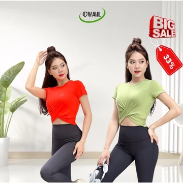 Áo croptop thể thao xoắn bụng nữ, Áo tập gym, áo tập yoga nữ, đồ tập yoga, gym, aerobic