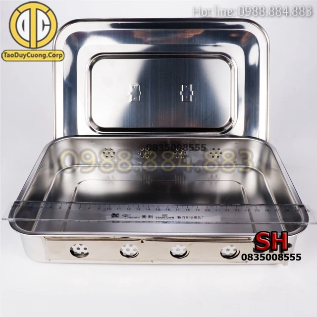 Hộp đựng dụng cụ y tế chất liệu Inox: Hộp Sản có lỗ, hộp sản không lỗ, hộp hấp dụng cụ hộp trung, hộp tiểu
