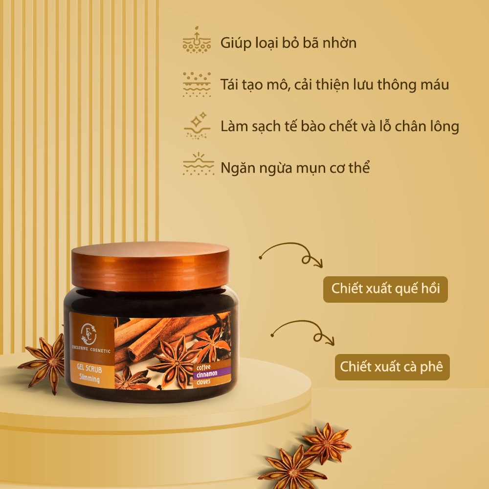 Ảnh Tẩy Tế Bào Chết Body Exclusive Cosmetic Cà Phê Quế Đinh Hương 380g 1