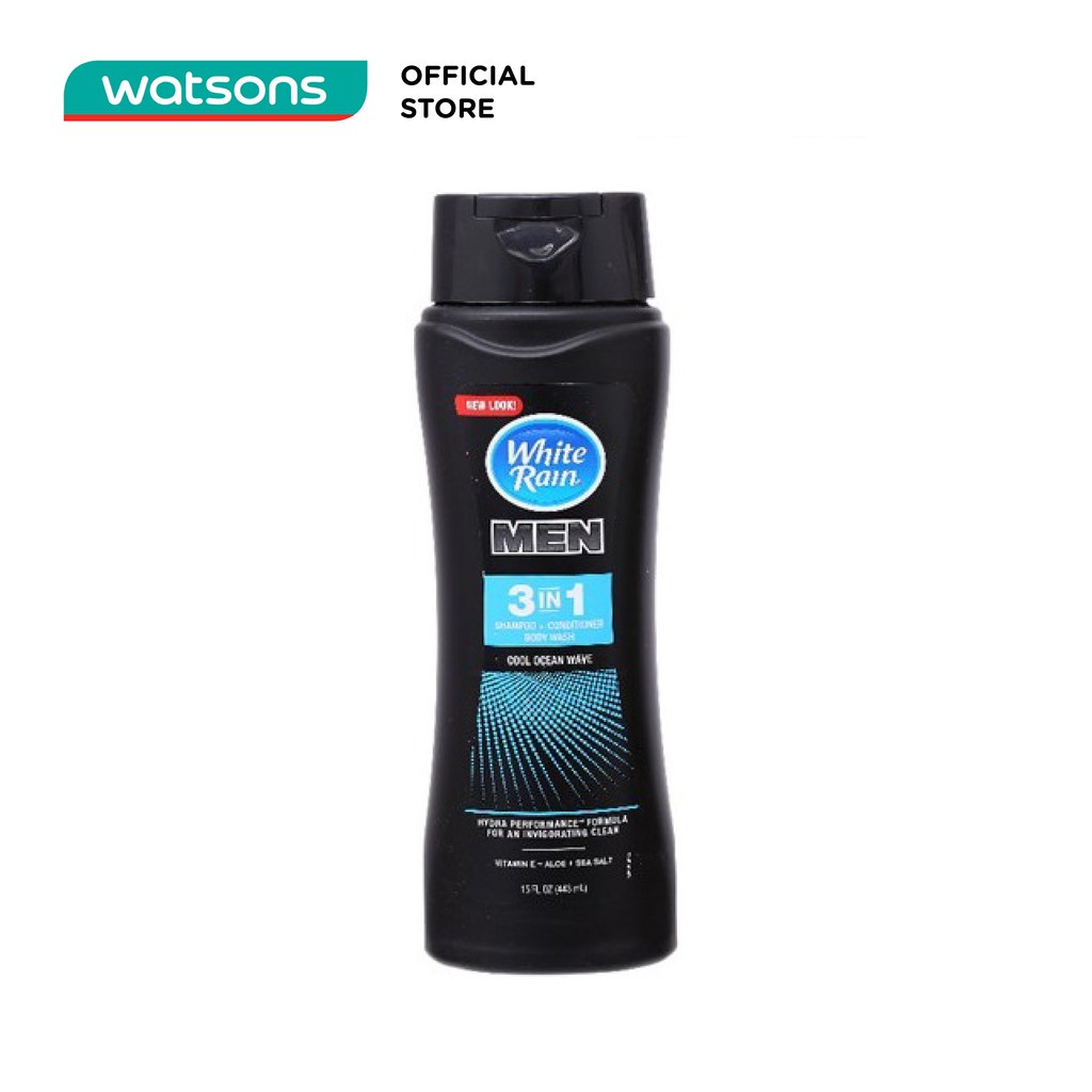 Sữa Tắm Gội White Rain For Men 3-In-1 Cool Ocean Wave 443ml
