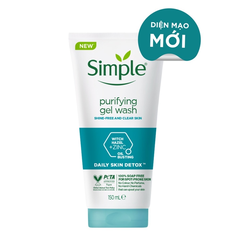Ảnh Gel Rửa Mặt Simple Purifying Daily Skin Detox Dành Cho Da Dầu và Da Nhạy Cảm 150ml 1