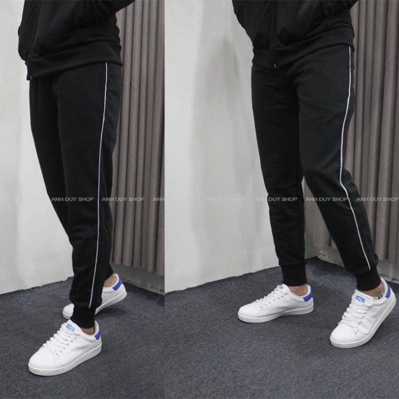 Quần Jogger giới tính 1 Sọc Nhỏ Thun Poly phong thái thể thao Sport thời trang và năng động tính cách UniseX PK1