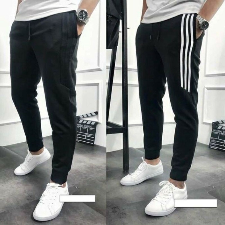 Quần jogger Sport nỉ giới tính  Quần thun dài nam 3 sọc PK1