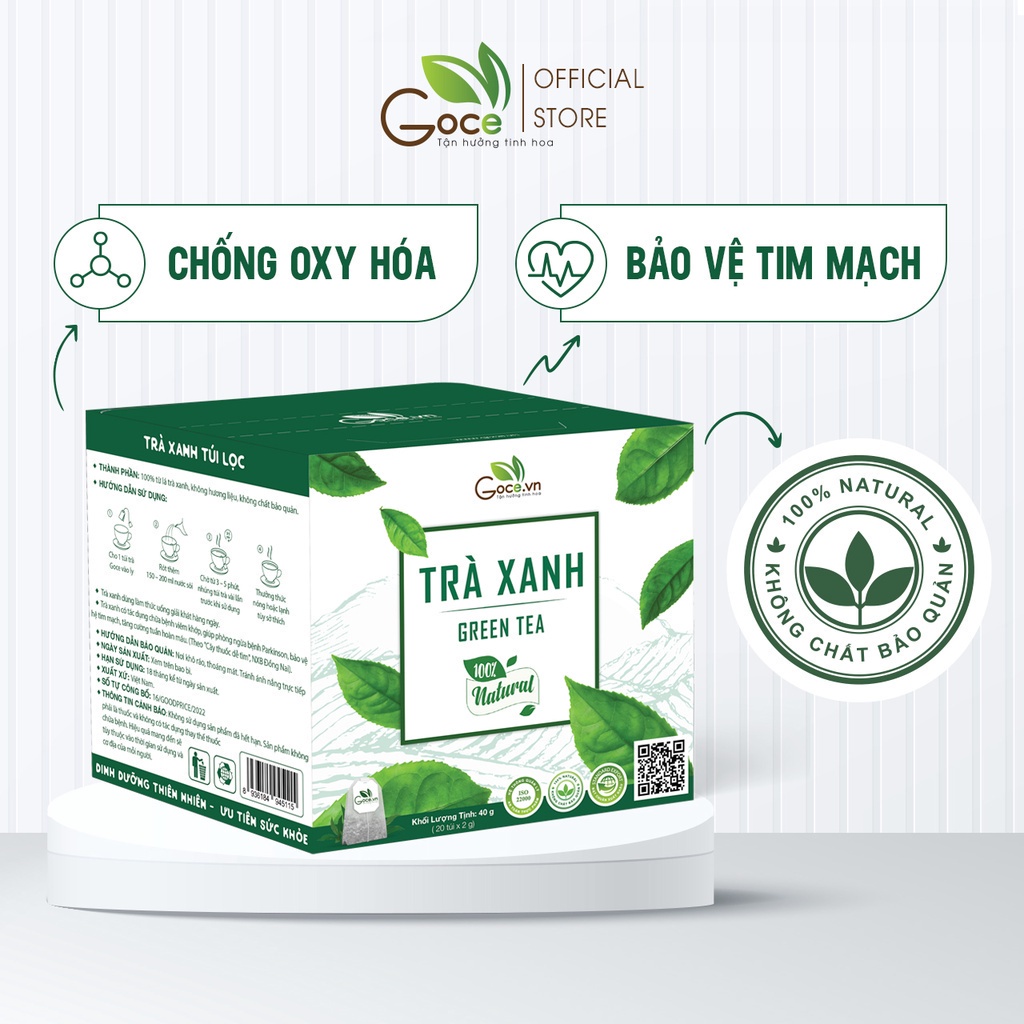 Product image Trà xanh túi lọc Goce - Bảo vệ tim mạch, chống oxy hóa 2