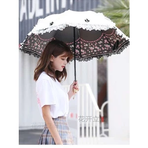 HàNg Có SẵN Ô GấP GọN Ô Che MưA Dù Che NắNg ChốNg Tia Uv Cỡ Nhỏ GấP GọN PhốI Ren KiểU CôNg ChúA Dễ ThươNg Cho Nữ