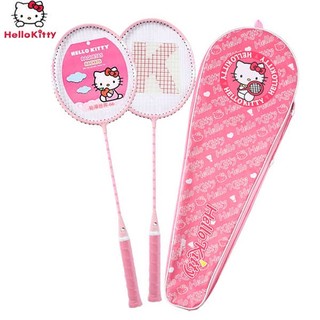 Vợt Cầu Lông Hellokitty Hello Kitty Màu Hồng Chính Hãng Bé Gái Người Lớn Trẻ Em Dễ Thương Siêu Nhẹ Đôi Beat Set