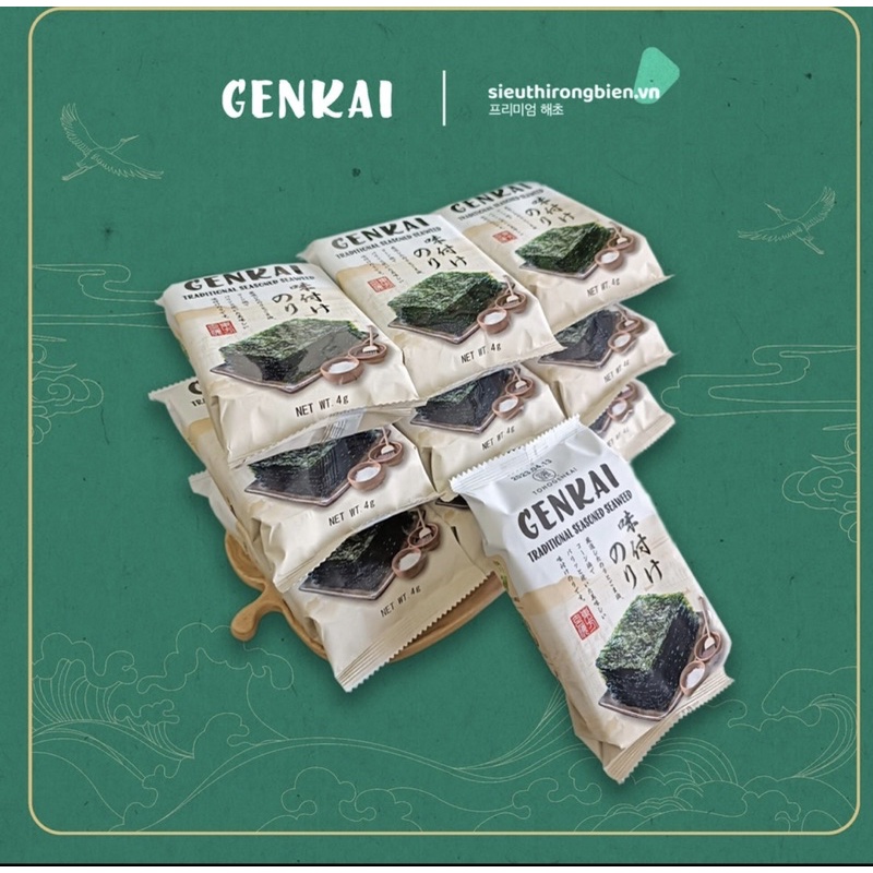 Rong biển ăn liền GENKAI lốc 3 gói 12gr | Shopee Việt Nam