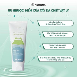 Tẩy Da Chết Pretty Skin The Pure Jeju Cica Peeling Gel 150ml Rau Má Nhẹ Dịu Dạng Gel - Bebeau