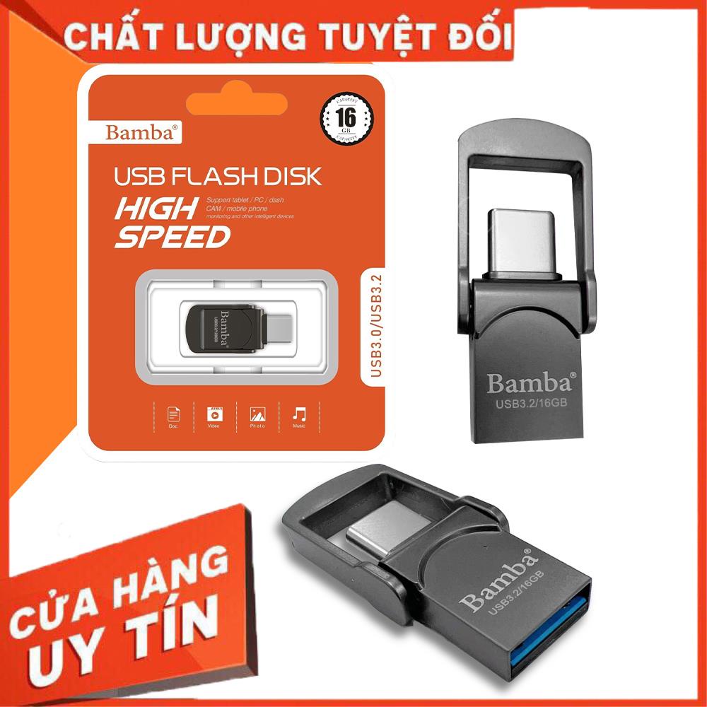 HCM- USB 3.0 + TYP C BAMBA DUNG LƯỢNG 16GB - 32GB - 64GB - 128GB ...