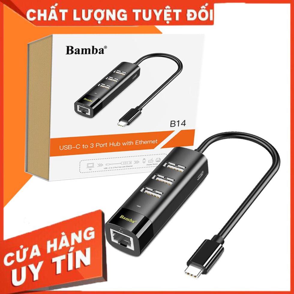 HCM- HUB CHUYỂN USB TYPE-C RA 3 Port Usb 2.0 + Rj45 Bamba B14 | Shopee ...