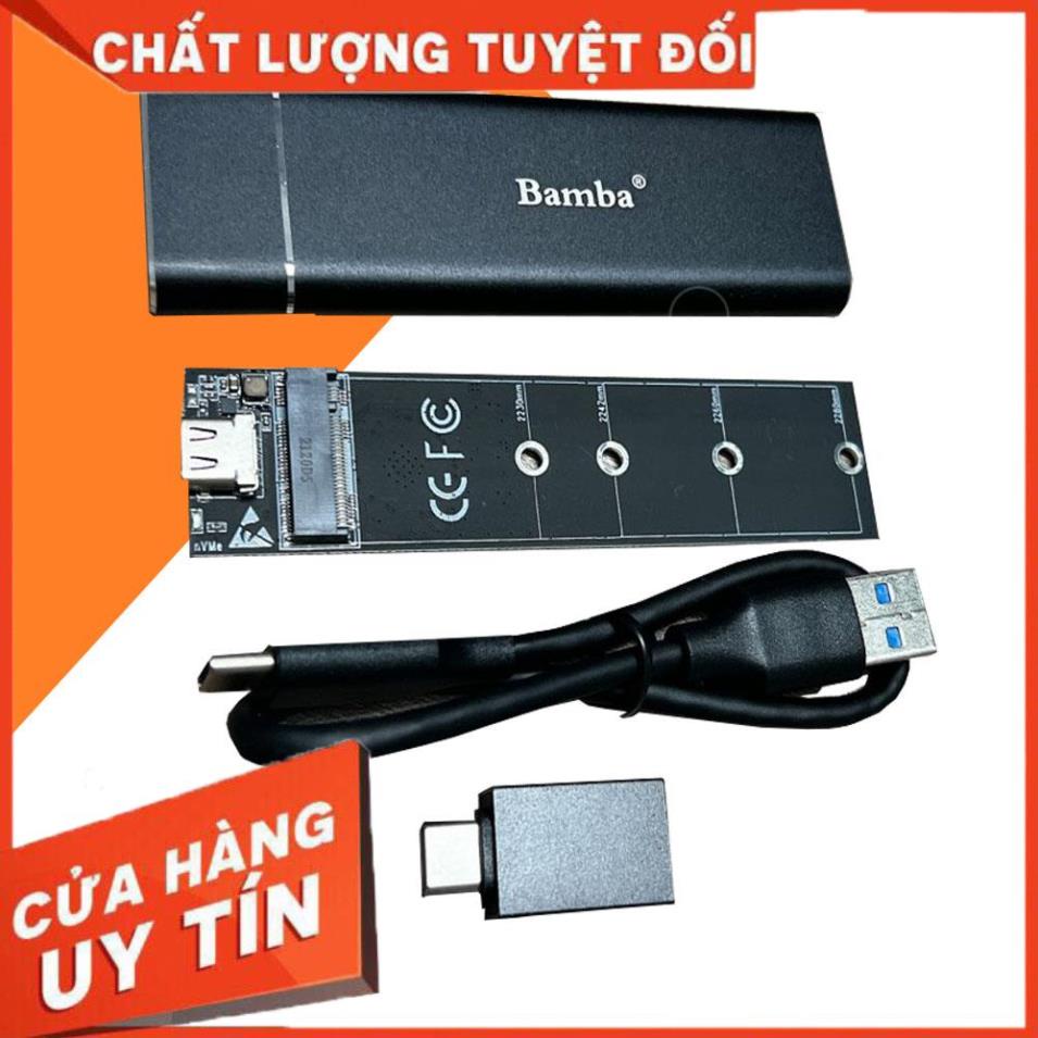 HCM- BOX SSD M2 NVME RA USB 3.0 BAMBA - VỎ NHÔM + MÀU ĐEN - HỘP ĐỰNG Ổ ...