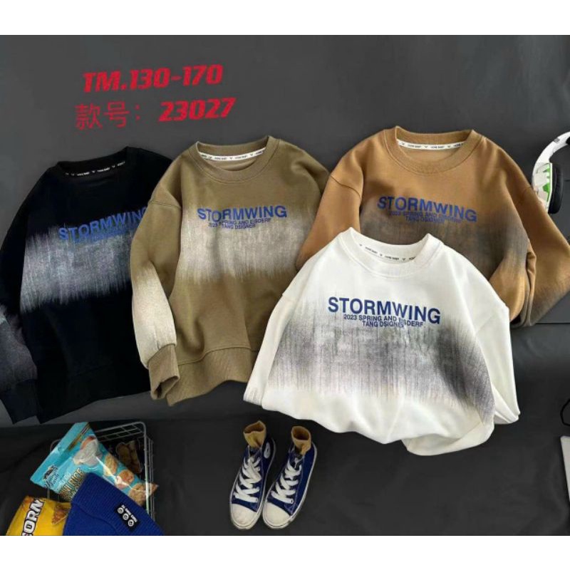 Áo nỉ thu đông trẻ em từ 30-60kg hàng Quảng Châu cao cấp áo sweater bé trai