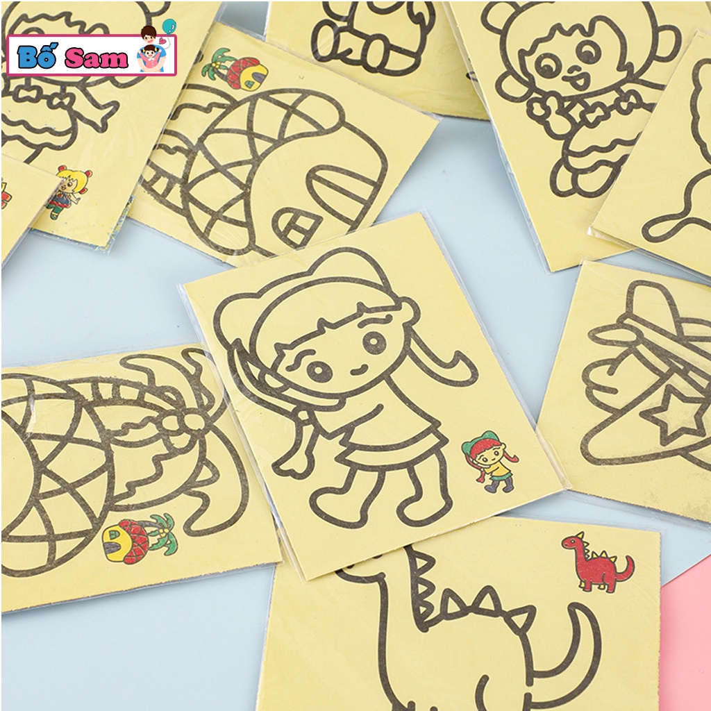 SET 10 Tranh cát nên vàng cho trẻ mầm non (9×11.5cm) thỏa sức sáng tạo Shop Bố Sam