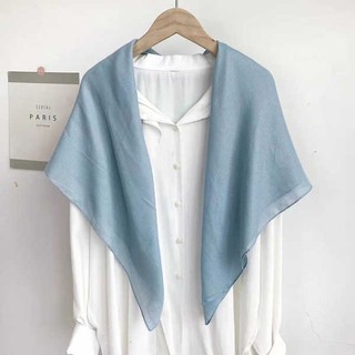2026 ✿ khăn lụa ✿ có hàng sẵn Khăn Quàng Cổ Hình Tam Giác / Vuông Vải cotton Lanh Màu Trơn Thời Trang Thu Đông Mới  90 * 90