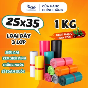 Túi Gói Hàng Size 25x35 - Màng PE Đóng Hàng Niêm Phong Loại Dày 3 Lớp Siêu Dai - Keo Dán Sẵn
