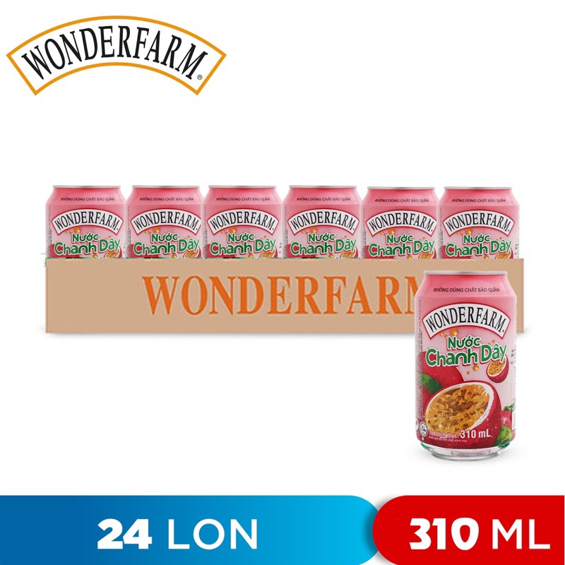 THÙNG 24 LON NƯỚC CHANH DÂY WONDERFARM 310ML/ NƯỚC CHANH LEO | Shopee Việt  Nam