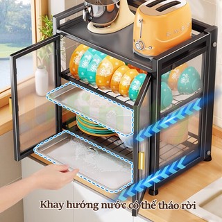 Gslife Kệ Bát Đĩa-Kệ Nhà Bếp Có Khay Hứng Nước, Có Thể Gập Lại, Không Cần Ốc Vít Để Cài Đặt