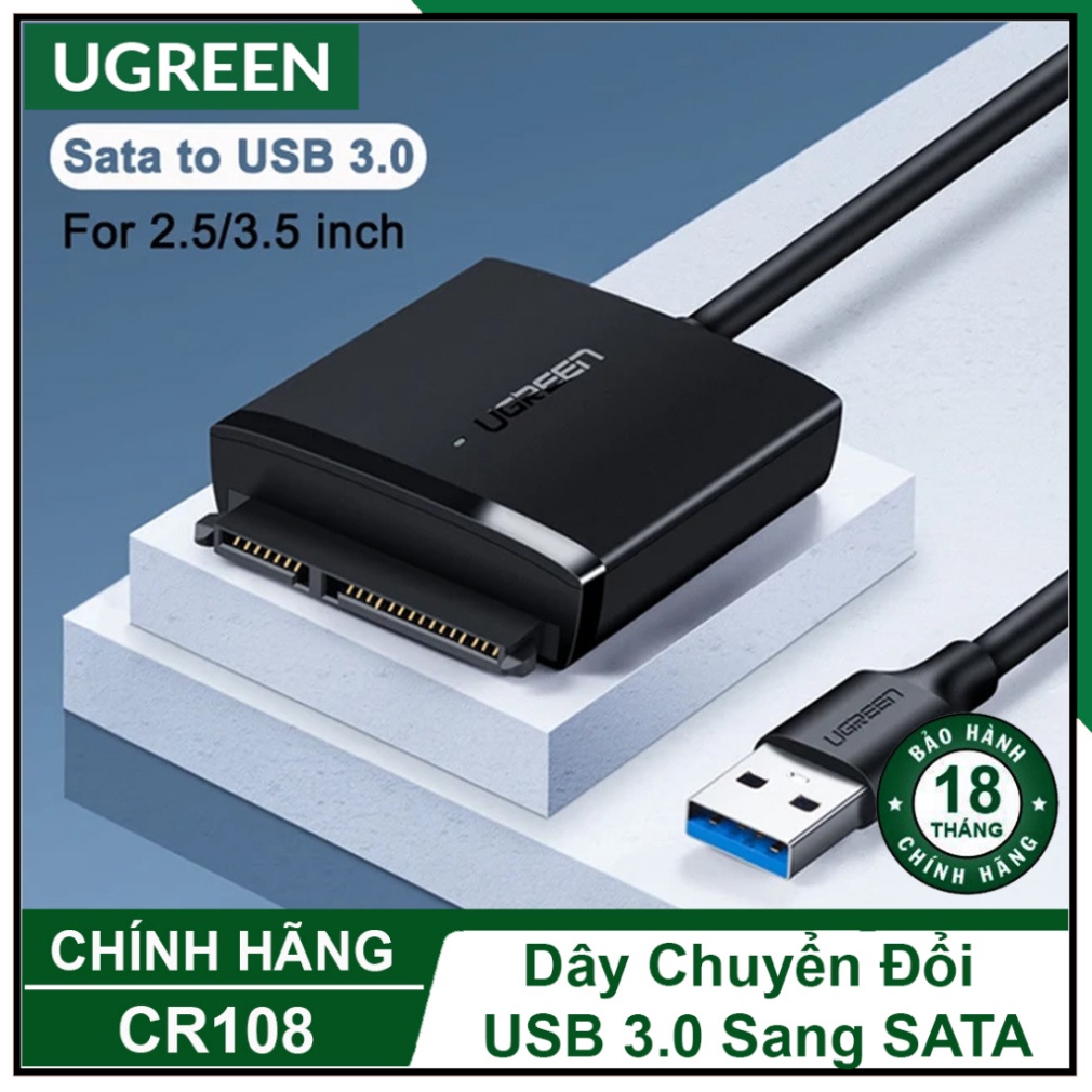 Dây chuyển USB 3.0 sang SATA UGREEN CR108 20231 20611 20636 kèm dây ...