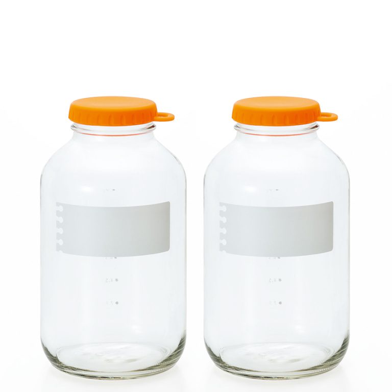 Bộ 2 lọ đựng thủy tinh 1800ml eCap nắp silicon dễ mở màu cam Nhật Bản Aderia - 1672 | Thái Dương Gia