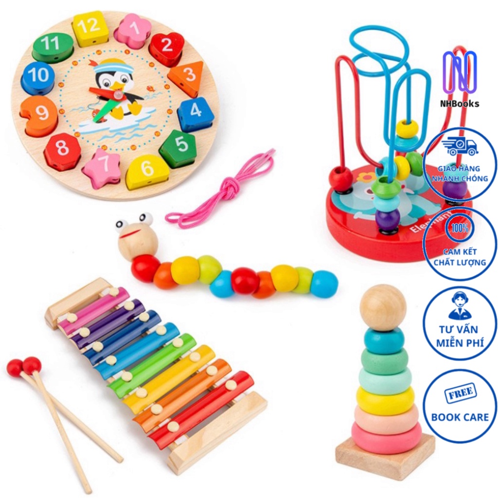 Ảnh Bộ 6 món đồ chơi gỗ Megatoys an toàn phát triển trí tuệ kĩ năng cho bé - NHBOOK - Megatoys 2