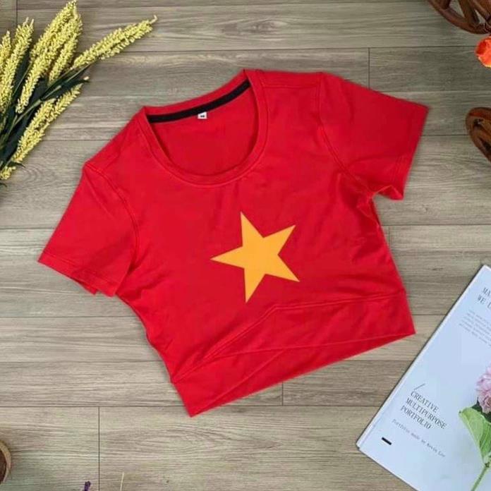 Bộ tập gyn nữ, set tập gym yoga erobic áo croptop cờ đỏ sao vàng kết hợp quần đùi rút dây nâng mông tôn dáng chất đẹp