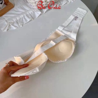 Áo Lót Cúp Ngực A 555 Ren Chống Tụt Không Dây Nâng Ngực Tạo Khe Đệm Bàn Tay Cao Cấp BC_CHIC LINGERIE