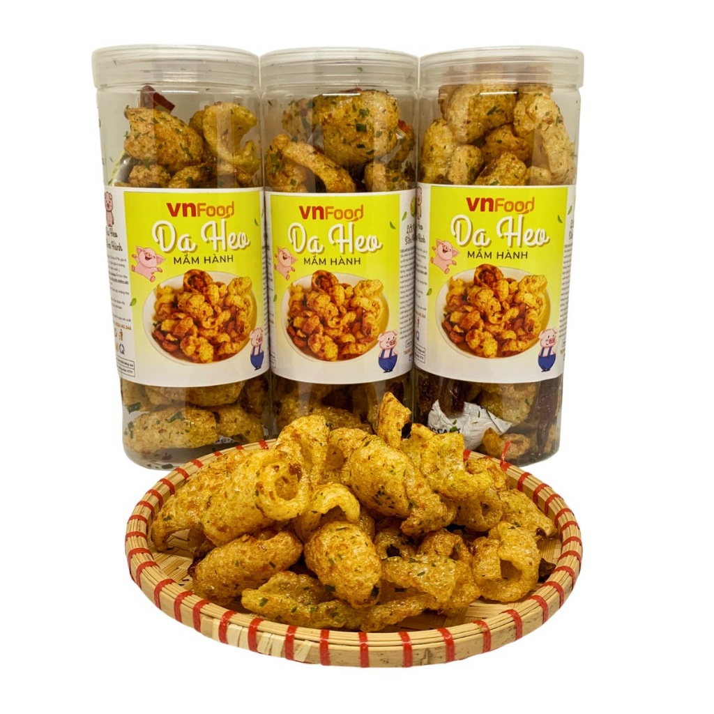 [Hũ 250Gr] Da Heo Mắm Hành Giòn Rụm - Thơm Ngon Đảm Bảo ATTP VnFood