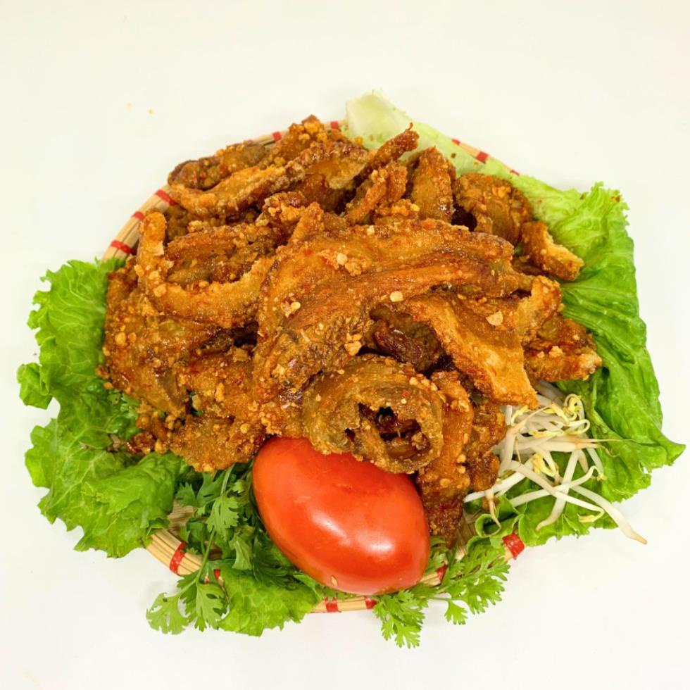 [ Hũ 400Gr ] Ba Rọi Chiên Giòn Sóc Mắm Tỏi Nguyên Miếng Nhà Làm VnFood
