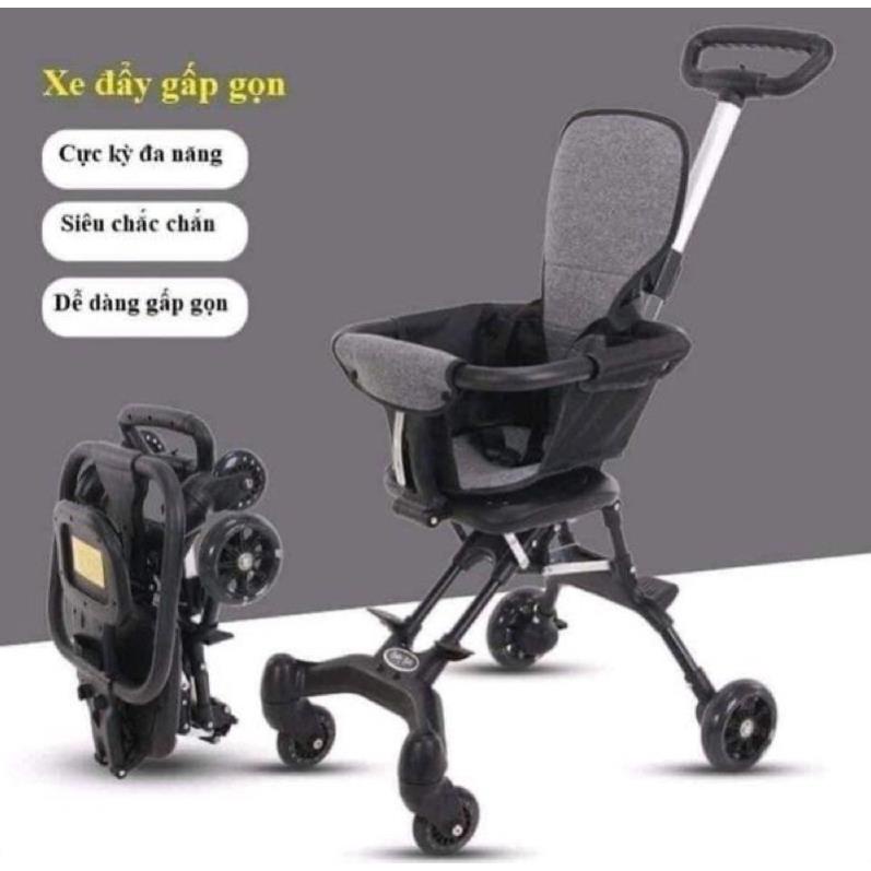 Xe đẩy gấp gọn cho bé xe siêu thị dùng đi chơi đi du lịch, cho bé từ 0 ...