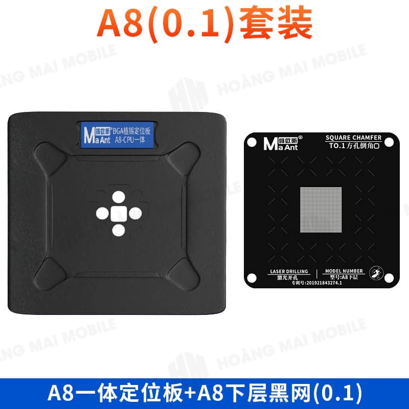 Bộ làm chân CPU điện thoại MAANT A8-A19. Vỉ dầy 0.1mm
