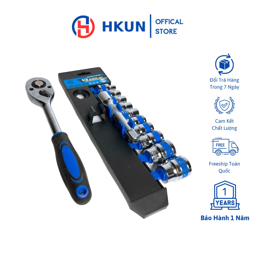 Bộ tuýp khẩu 12 chi tiết sửa chữa xe máy mở bu lông đa năng