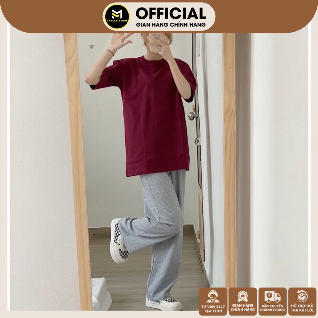 Quần Thun Suông Ống Rộng Nữ Lưng Cao Tôn Dáng Chất Vải Dày Dặn  - Phong Cách Hàn Quốc - MAYLANSTORE