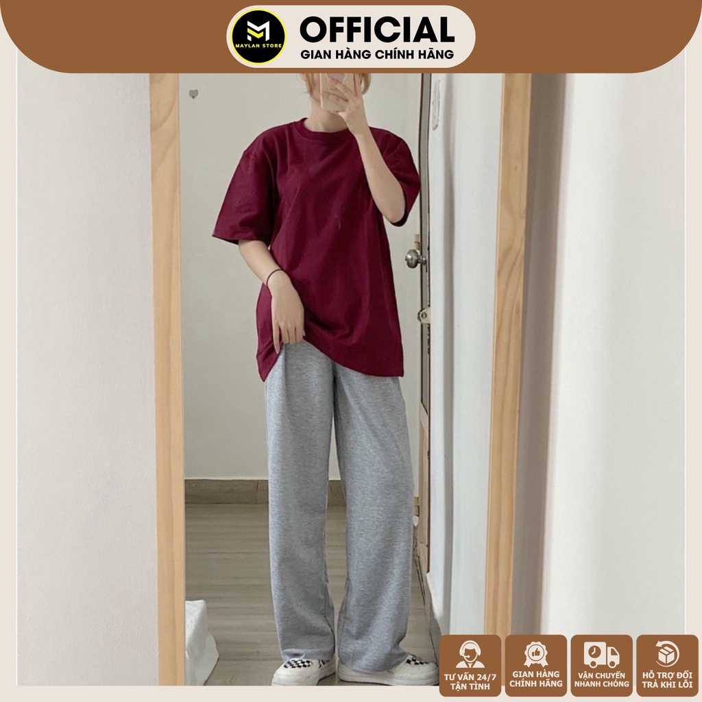 Quần Thun Suông Ống Rộng Nữ Lưng Cao Tôn Dáng Chất Vải Dày Dặn  - Phong Cách Hàn Quốc - MAYLANSTORE