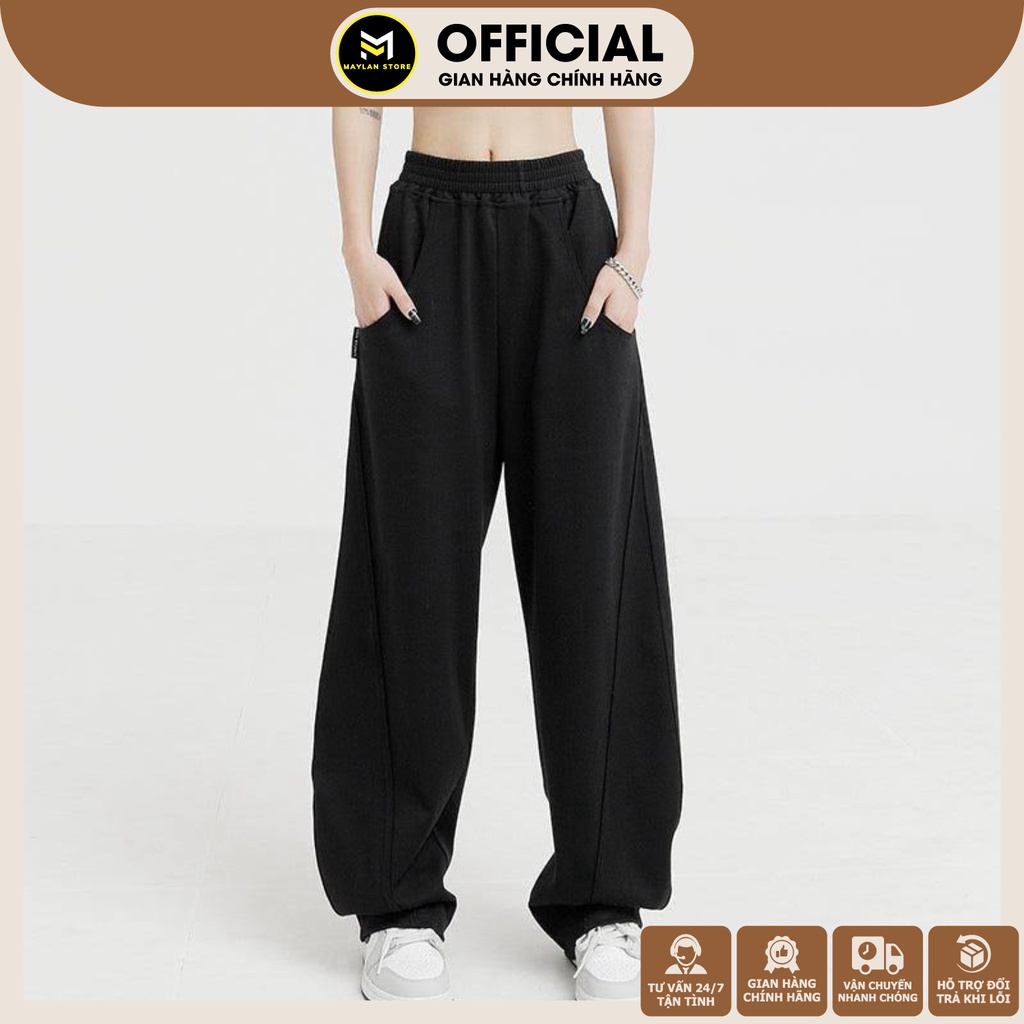 Quần Thun Ống Rộng Sọc Gân Thời Trang Nam Nữ, Chất Vải Dày Dặn, Co Dãn Tốt, Thoải Mái Dễ Chịu
